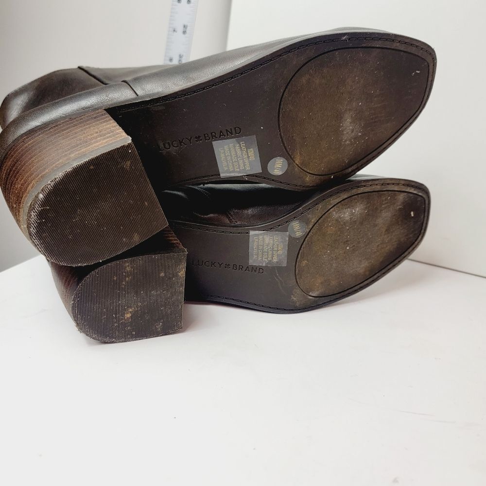 Lucky Brand Malvelia Rustic Grey Leather Ankle Boot Size 10 - Picture 9 of 12